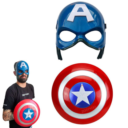 Combo Máscara Y Escudo Capitán América