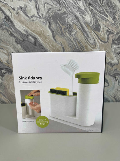 Dispensador y organizador de jabón cocina verde/blanco