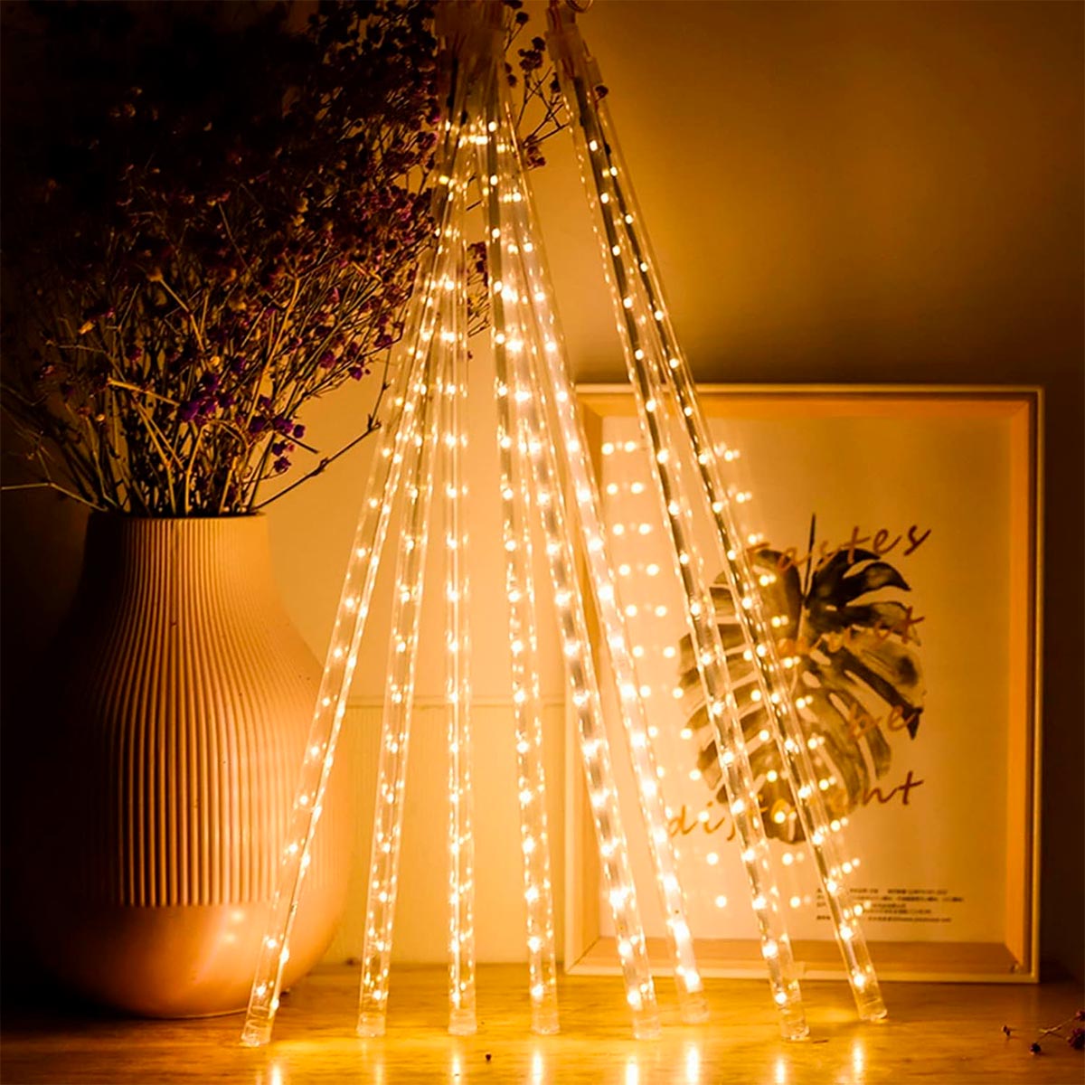 Luces Led Meteoro Solares Navidad 3 Mts
