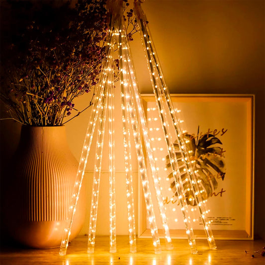 Luces Led Meteoro Solares Navidad 3 Mts