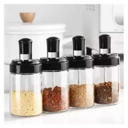 Set Especieros Condimentero Acrílico Con Base Giratoria x6