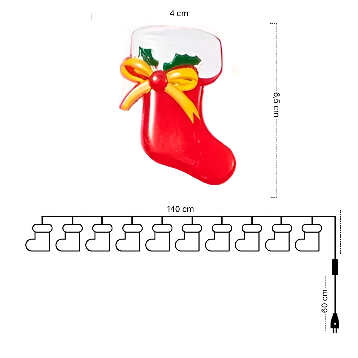 Luz Led Navidad Botas