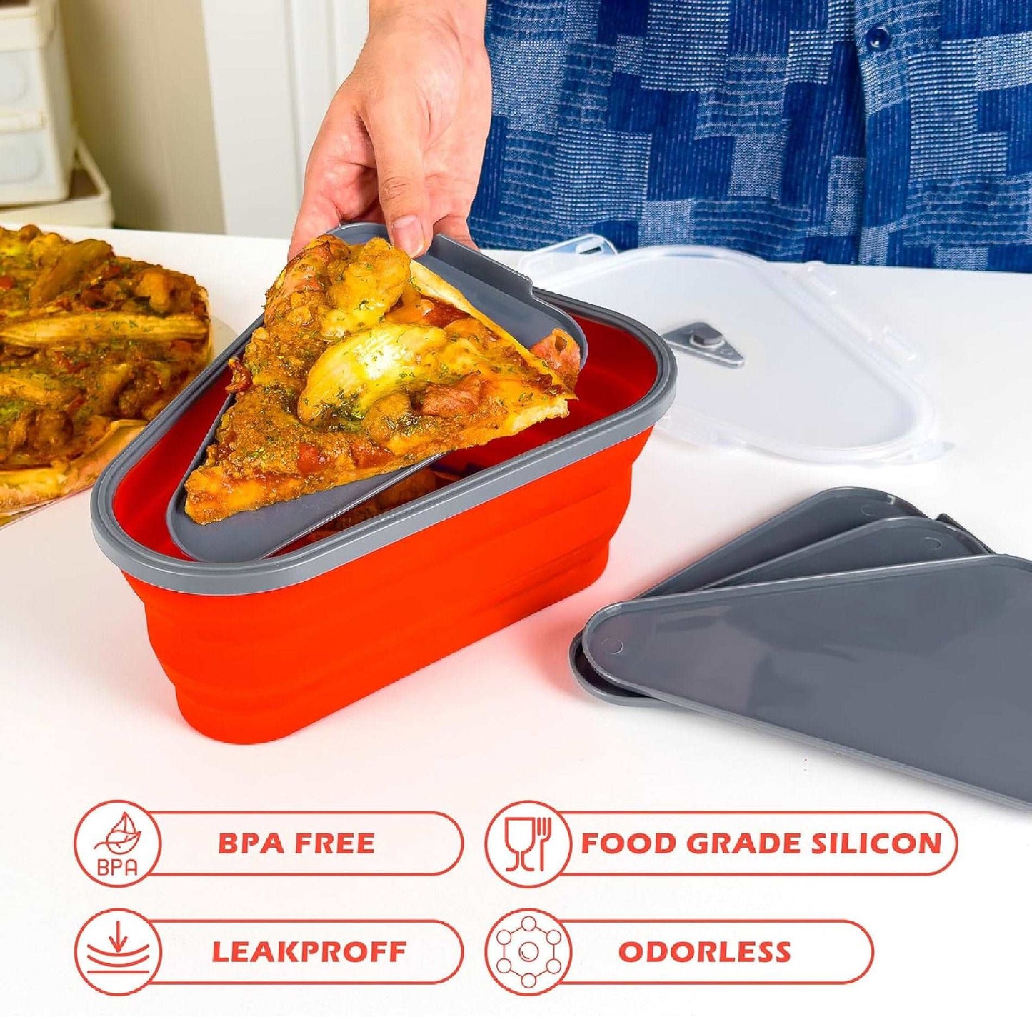 Contenedor Almacenamiento Para Pizza + 5 bandejas