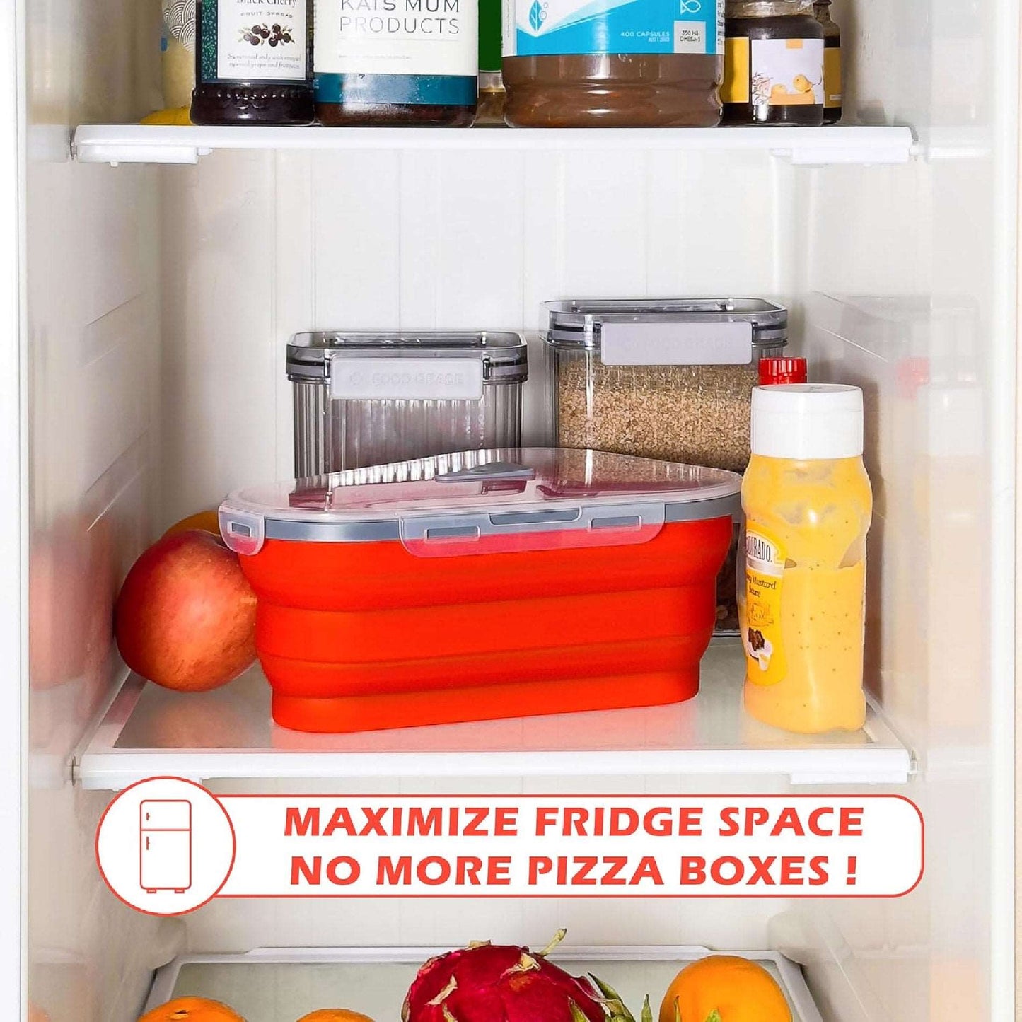 Contenedor Almacenamiento Para Pizza + 5 bandejas