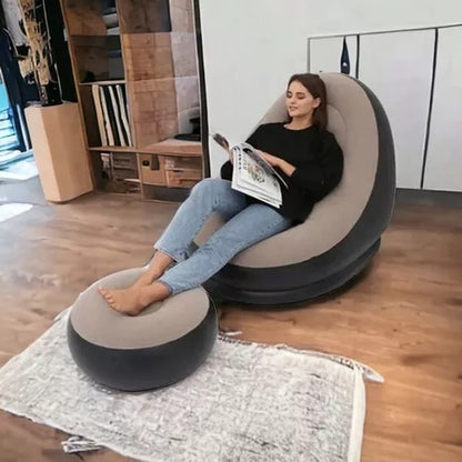 Sillón inflables Reclinable + Puff
