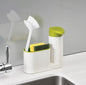 Dispensador y organizador de jabón cocina verde/blanco