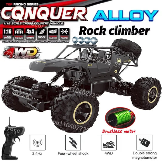 🟡 Coche teledirigido 4WD todoterreno 4x4, coches de Control remoto, Radio, Buggy, camión de carreras, deriva con luces Led, juguetes de regalo para niños y niñas