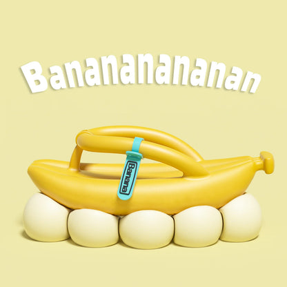 🟡 Chanclas con diseño de banano plátano para mujer y hombre, zapatillas novedosas de verano, sandalias antideslizantes con plataforma de suela gruesa, zapatos de baño y relajación