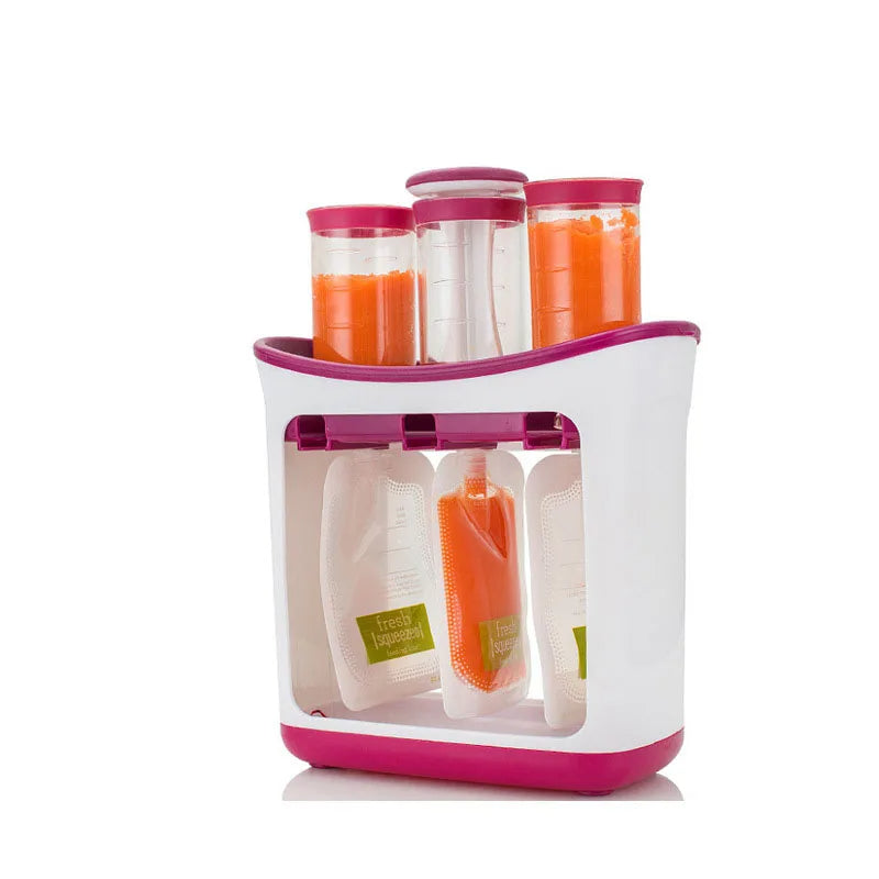 🟡 Set Exprimidor de comida para bebés recién nacidos, mascotas o el hogar, exprimidor de alimentos, bolsa de almacenamiento de suplementos, contenedor de alimentación para bebés, mascotas o el hogar