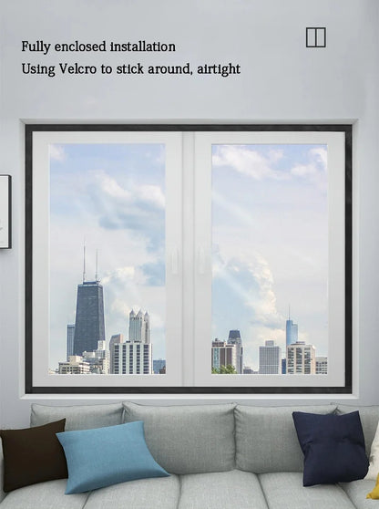 🟡 Nuevo estilo de tela plástica de sellado de película cálida y resistente al viento para ventana de invierno, cortinas a prueba de viento de invierno, aislamiento frío y anticongelante