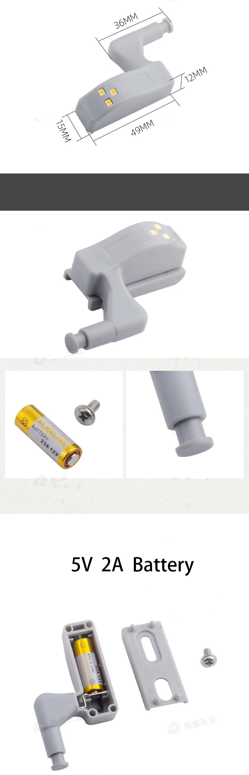 🟡 10 unidades de Luz LED con sensor de movimiento para armario, puertas y bisagras de alacenas de cocina