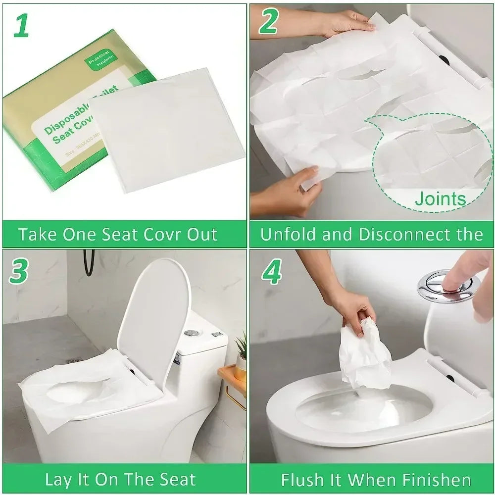🟡 10 Fundas desechable para asiento de inodoro, alfombrilla para inodoro de tela no tejida, impermeable, Soluble en agua, fundas para asiento de entrenamiento para inodoro