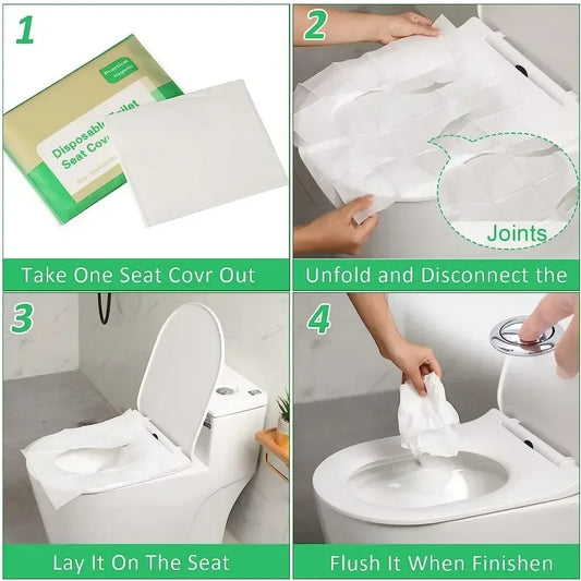 🟡 10 Fundas desechable para asiento de inodoro, alfombrilla para inodoro de tela no tejida, impermeable, Soluble en agua, fundas para asiento de entrenamiento para inodoro