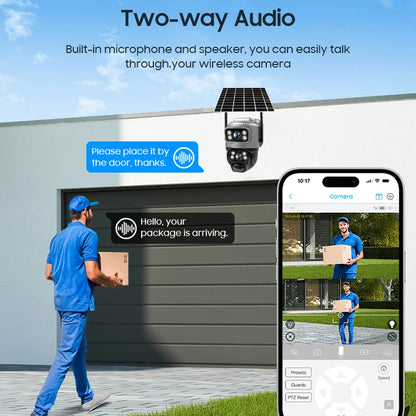 🟡 Cámara V380 de doble lente 4G, PIR Solar, detección humana, visión nocturna, vídeo de seguridad impermeable, cámara IP, Monitor CCTV con batería de 8MP 4K y ranura SIM 4G
