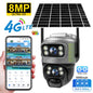 🟡 Cámara V380 de doble lente 4G, PIR Solar, detección humana, visión nocturna, vídeo de seguridad impermeable, cámara IP, Monitor CCTV con batería de 8MP 4K y ranura SIM 4G