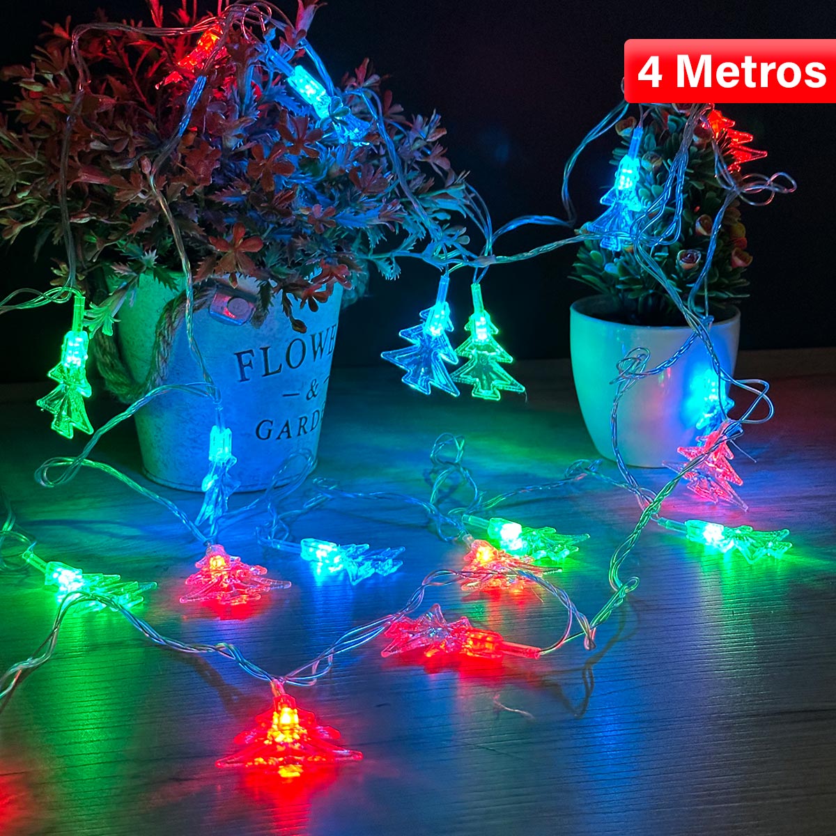 Luz Led 4 Mts Navidad Árboles