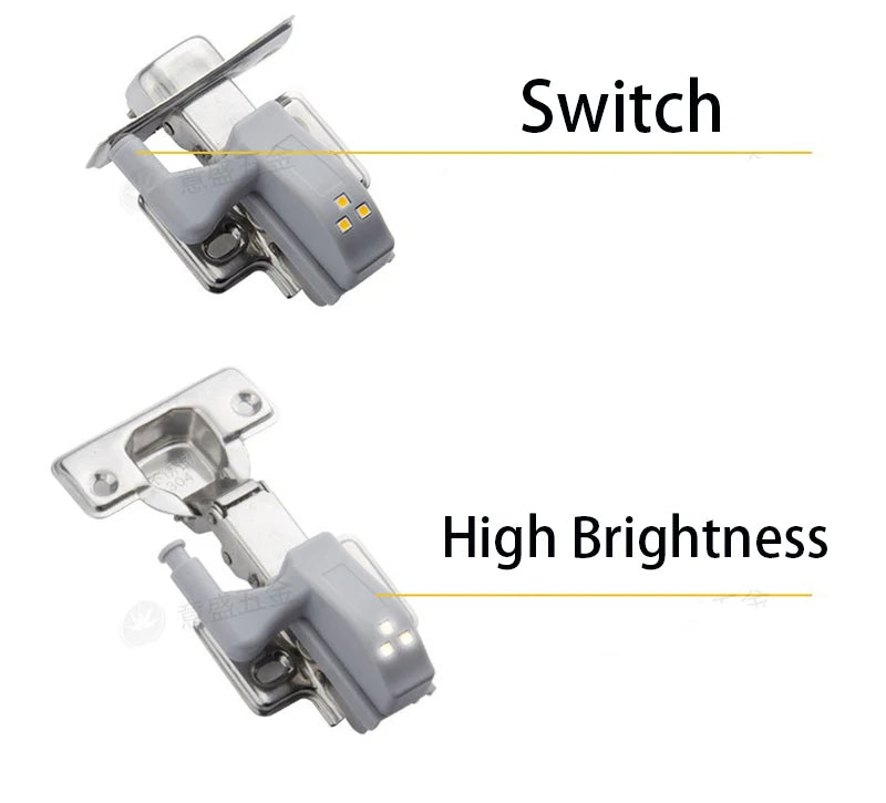 🟡 10 unidades de Luz LED con sensor de movimiento para armario, puertas y bisagras de alacenas de cocina