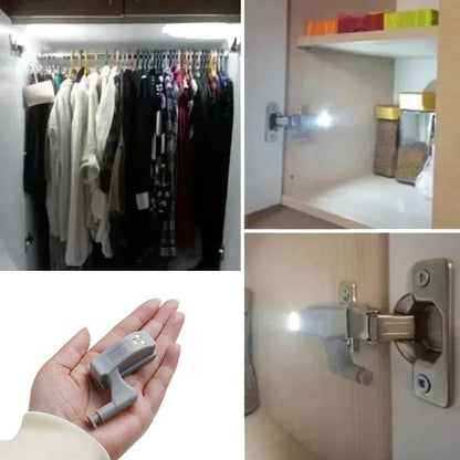 🟡 10 unidades de Luz LED con sensor de movimiento para armario, puertas y bisagras de alacenas de cocina