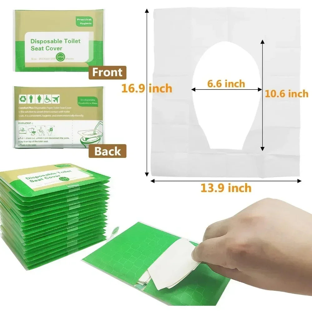 🟡 10 Fundas desechable para asiento de inodoro, alfombrilla para inodoro de tela no tejida, impermeable, Soluble en agua, fundas para asiento de entrenamiento para inodoro