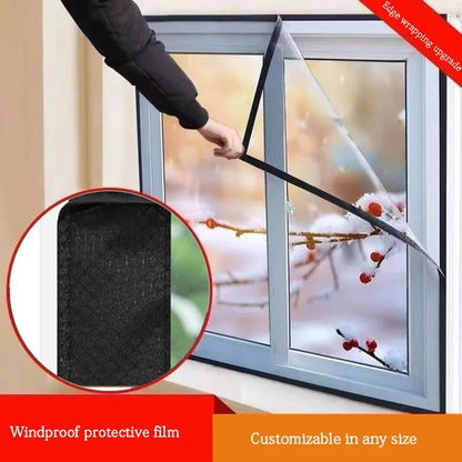 🟡 Nuevo estilo de tela plástica de sellado de película cálida y resistente al viento para ventana de invierno, cortinas a prueba de viento de invierno, aislamiento frío y anticongelante