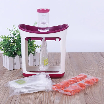 🟡 Set Exprimidor de comida para bebés recién nacidos, mascotas o el hogar, exprimidor de alimentos, bolsa de almacenamiento de suplementos, contenedor de alimentación para bebés, mascotas o el hogar