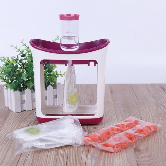 🟡 Set Exprimidor de comida para bebés recién nacidos, mascotas o el hogar, exprimidor de alimentos, bolsa de almacenamiento de suplementos, contenedor de alimentación para bebés, mascotas o el hogar