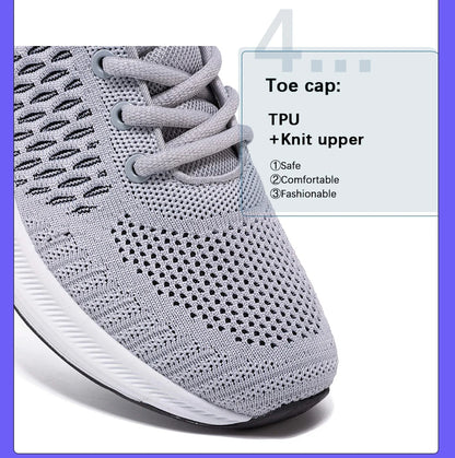 🟡 Tenis para correr ligeras para hombre, zapatillas informales de malla de diseñador con cordones, tenis para deportes al aire libre y gimnasio