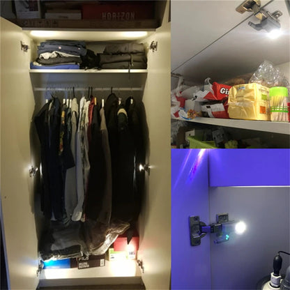 🟡 10 unidades de Luz LED con sensor de movimiento para armario, puertas y bisagras de alacenas de cocina