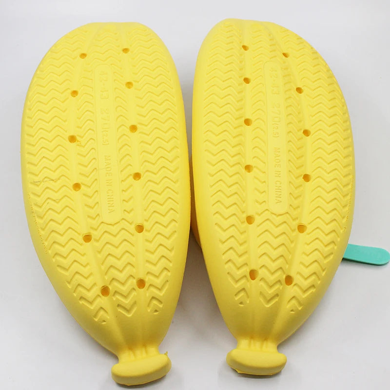 🟡 Chanclas con diseño de banano plátano para mujer y hombre, zapatillas novedosas de verano, sandalias antideslizantes con plataforma de suela gruesa, zapatos de baño y relajación