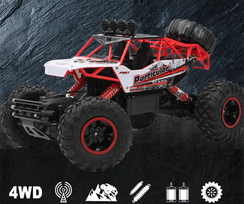 🟡 Coche teledirigido 4WD todoterreno 4x4, coches de Control remoto, Radio, Buggy, camión de carreras, deriva con luces Led, juguetes de regalo para niños y niñas