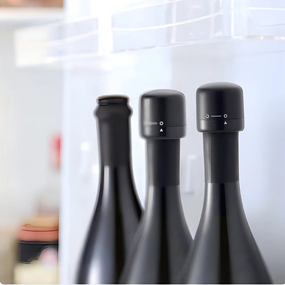 🟡 Tapón de botella con bloqueo giratorio, tapón de sellado de vino espumoso, herramienta de barra de corcho para vino tinto para el hogar