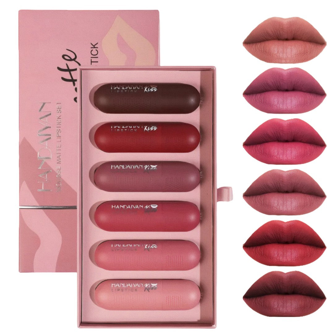 Labial Mate Larga Duración X6 unidades en bala
