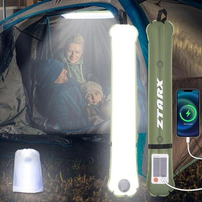 🟡 Luz LED inflable Solar, linterna magnética impermeable, iluminación portátil Flexible y ligera para acampar al aire libre o interiores