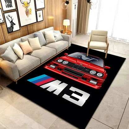 🟡Alfombra con diseño de coche clásico E30, alfombra para dormitorio, sala de estar, baño, alfombra creativa para puerta, alfombra para cueva de hombre, decoración del hogar