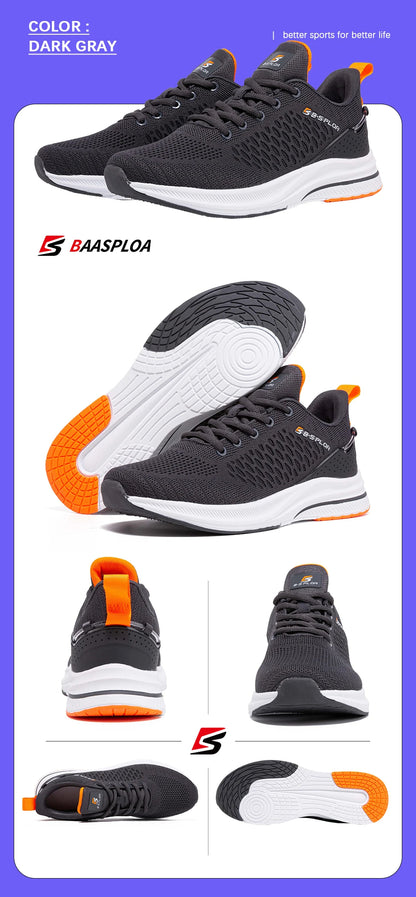 🟡 Tenis para correr ligeras para hombre, zapatillas informales de malla de diseñador con cordones, tenis para deportes al aire libre y gimnasio