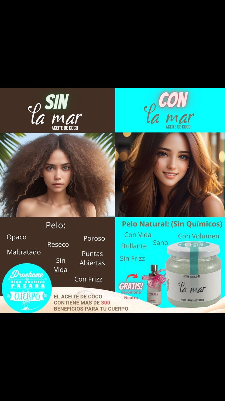 Aceite De Coco Marca La Mar + Perfume de feromona