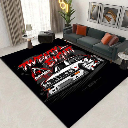 🟡Alfombra con diseño de coche clásico E30, alfombra para dormitorio, sala de estar, baño, alfombra creativa para puerta, alfombra para cueva de hombre, decoración del hogar