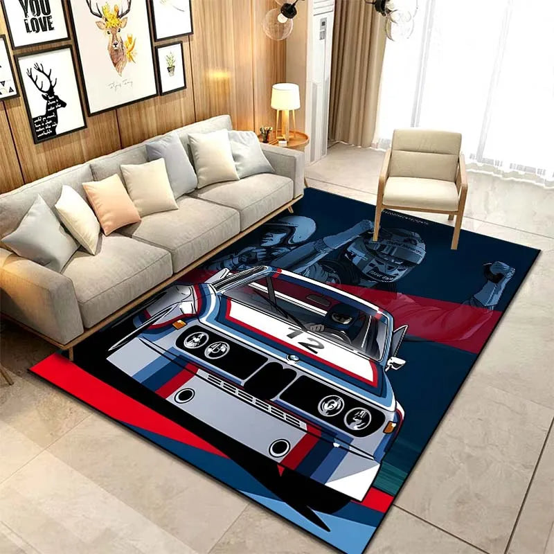 🟡Alfombra con diseño de coche clásico E30, alfombra para dormitorio, sala de estar, baño, alfombra creativa para puerta, alfombra para cueva de hombre, decoración del hogar