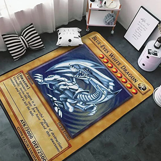 🟡Alfombra de dragón blanco de ojos azules para sala de estar, antideslizante, para dormitorio, mesita de noche, sofá, mesa, alfombra suave y grande para decoración del hogar