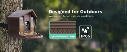 Alimentador de pájaros inteligente HD de 2,5 K, cámara WIFI con energía Solar, identificación de IA, captura automática de pájaros