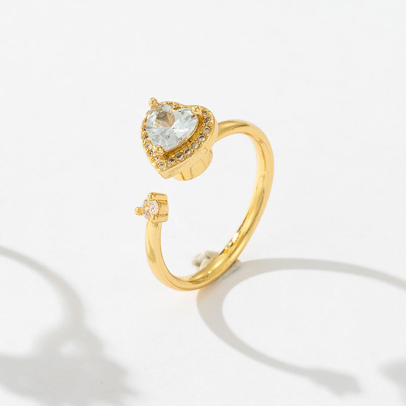 Anillo Corazón Giratorio Con Caja Regalo