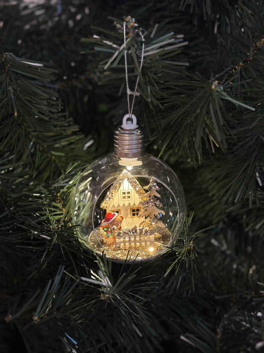 Bolas de navidad set x2 bolas transparentes con luz