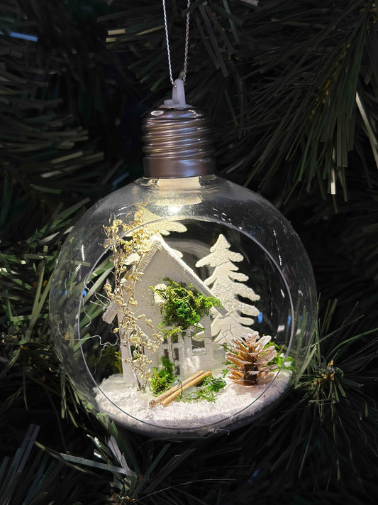 Bolas de navidad set x2 bolas transparentes con luz