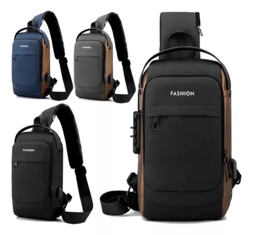 Bolso Antirrobo Impermeable Morral Con Puerto Usb Caballero
