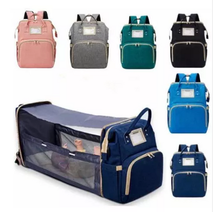 Bolso Pañalera Con Cuna Cambiador De Bebe