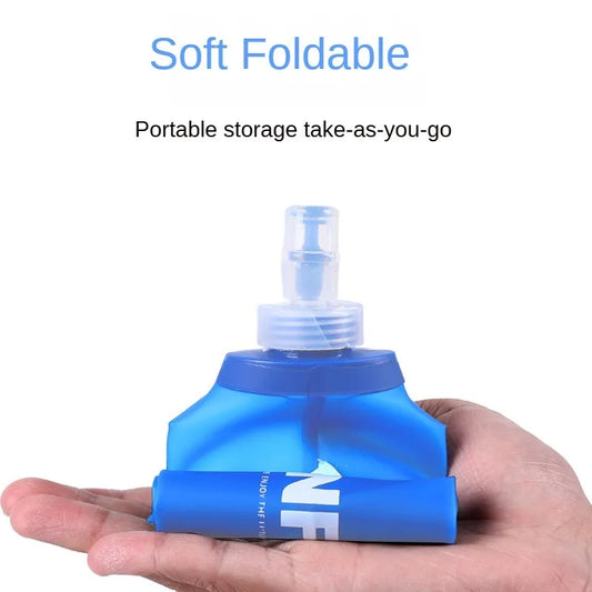 🟡 Botella de agua de 500ml, matraz blando plegable de TPU, bolsa para botella de agua deportiva, botella de agua plegable para correr, acampar y hacer senderismo