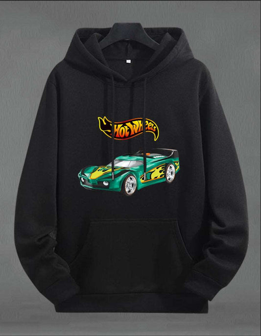 Buzo Buso Saco, Hoodie hot wheels negro