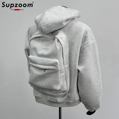 🟡 Buzo con capucha y mochila, hoodie mochila equipaje