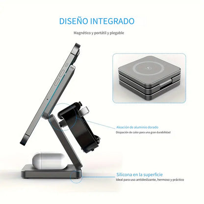 Cargador Inalámbrico Magnético 3 En 1