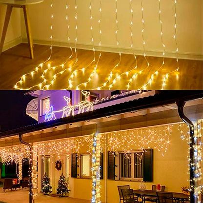 Cascada Guirnalda Luces Navidad 10mx1mts